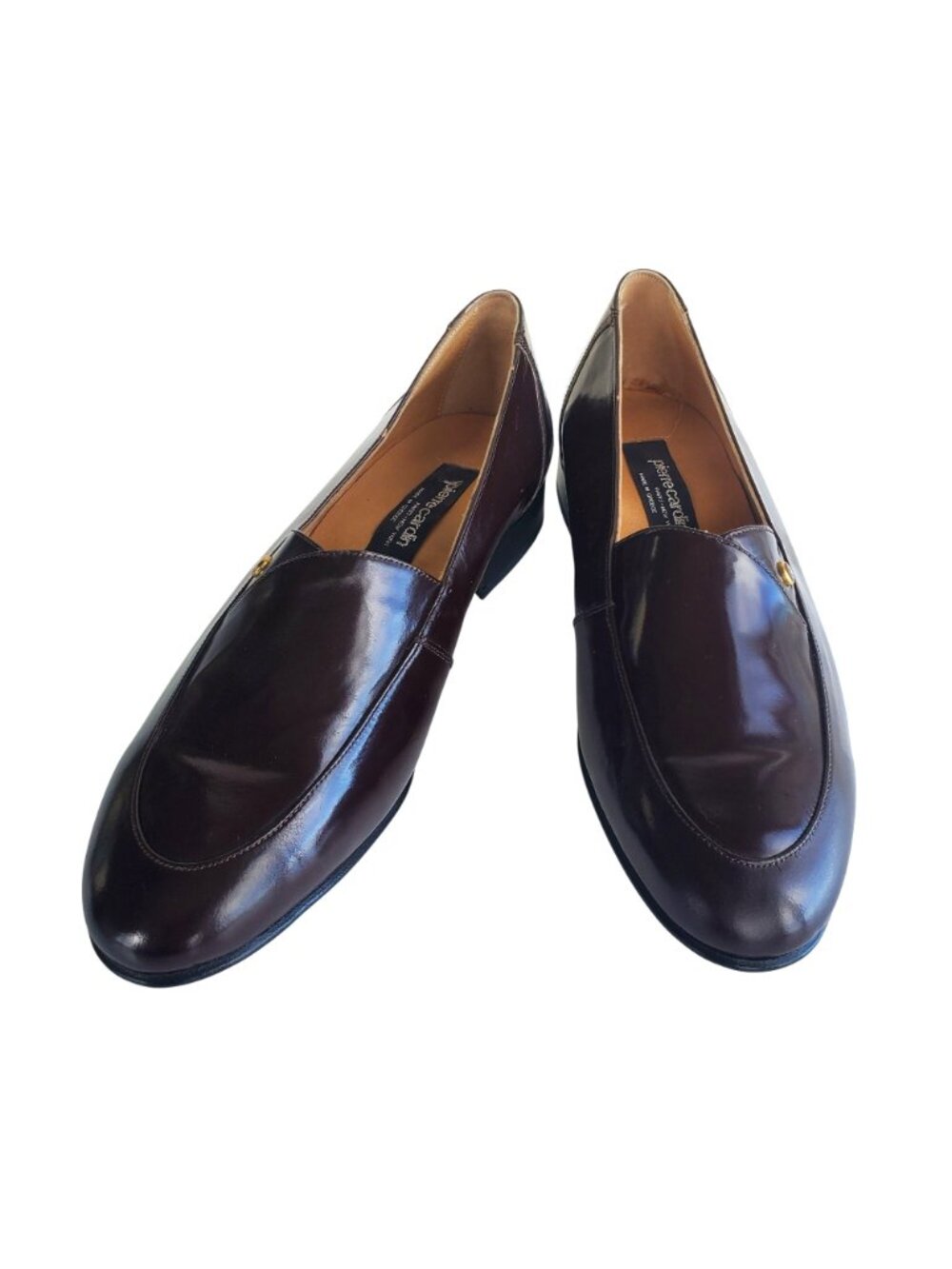 Vintage 1970s Pierre Cardin Brown Patent Leather Loafers Sz 8/9.5 - Picture 6 of 12